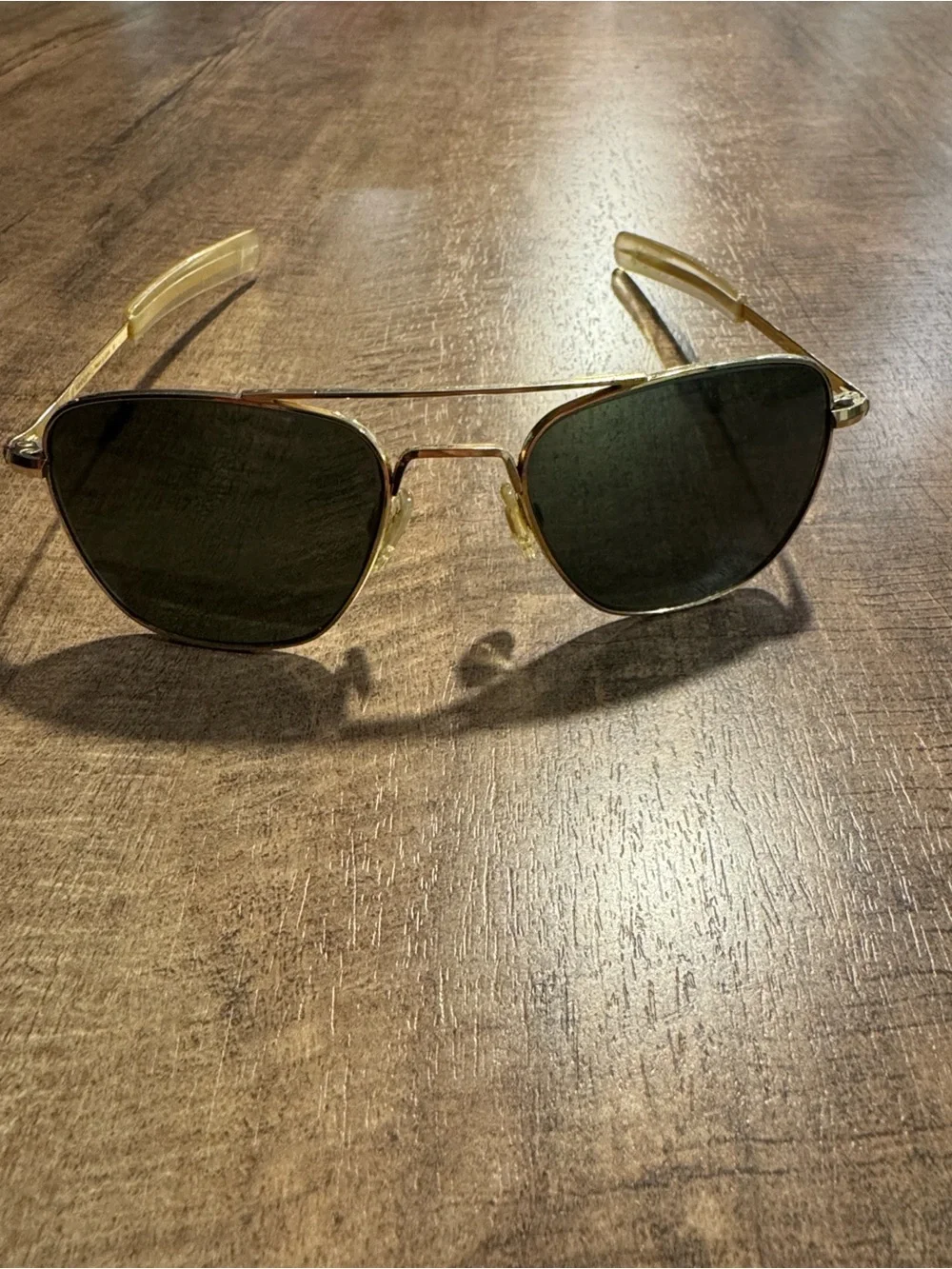 Vintage Randolph Engineering Aviator Bayonet Sunglasses AF-52□20 Gold Made USA